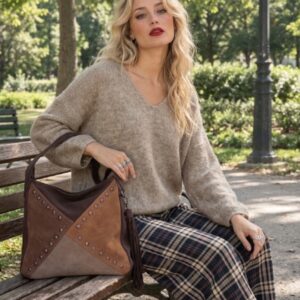 Jersey en tono beige ancho