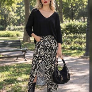 Falda estampado de cebra