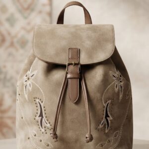 Mochila beige con bordado