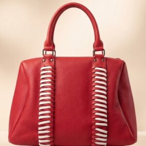 Bolso rojo con trenzado